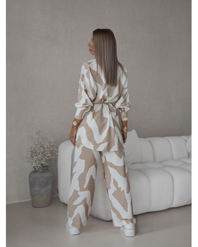 Komplet trzyczęściowy Scarlett biały z beżem