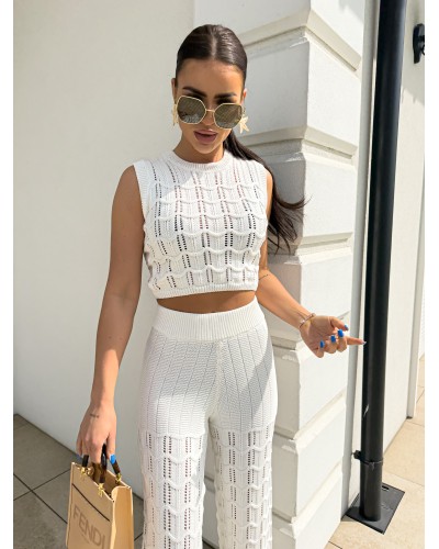 Komplet ażurowy By me ecru