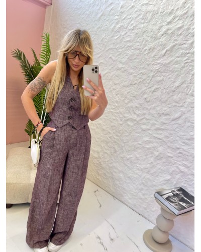 Komplet kamizelka + spodnie La Milla czekoladowy