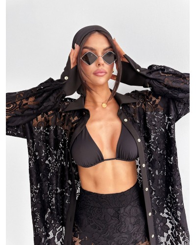 Spodnie koronkowe Nela czarne