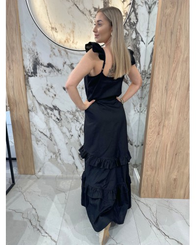 Sukienka maxi z falbanką By o la la...! czarna