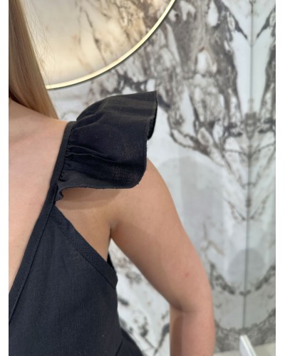 Sukienka maxi z falbanką By o la la...! czarna