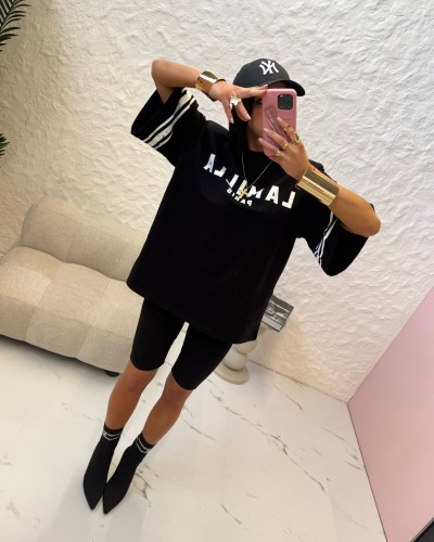 T-shirt Paris La Milla czarny z białym