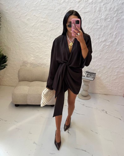 Sukienka kimono La Milla czekoladowy