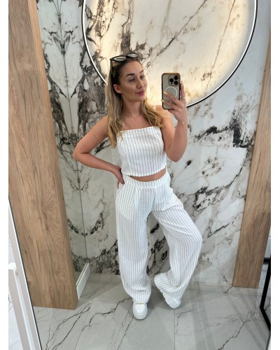 Garnitur w paski By o la la...! biały