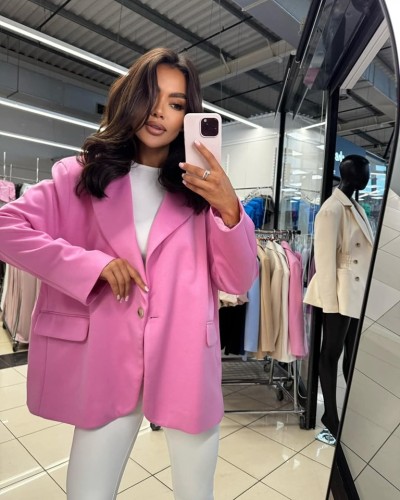 Marynarka materiałowa SLAY różowa