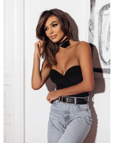 Body z różyczką La Milla czarne