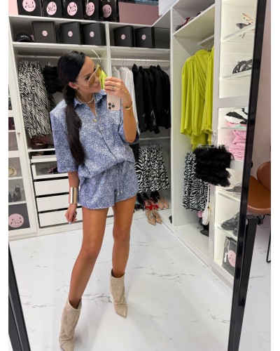 Komplet we wzory La Milla niebieski