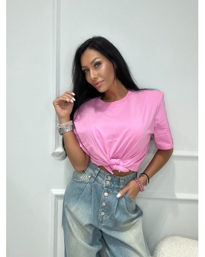 T-shirt wiązany La Milla różowa