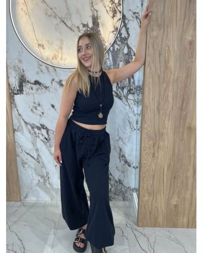 Krótka bokserka prążkowana By o la la...! czarna