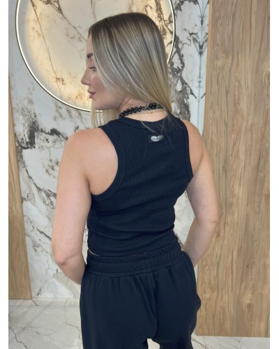 Krótka bokserka prążkowana By o la la...! czarna