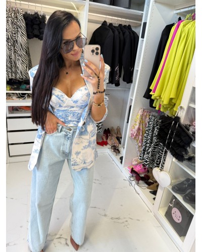 Marynarka w stylu DIOR La Milla błękitna