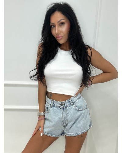 Spodenki jeansowe wywijane La Milla błękitne