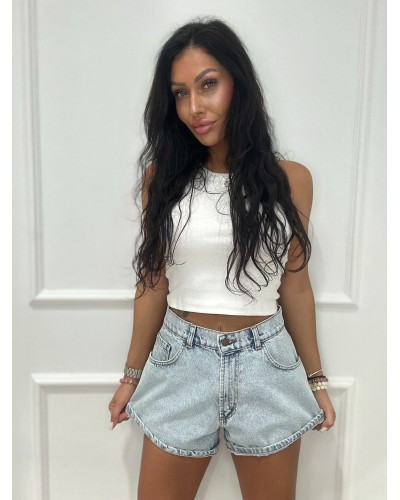 Spodenki jeansowe wywijane La Milla błękitne