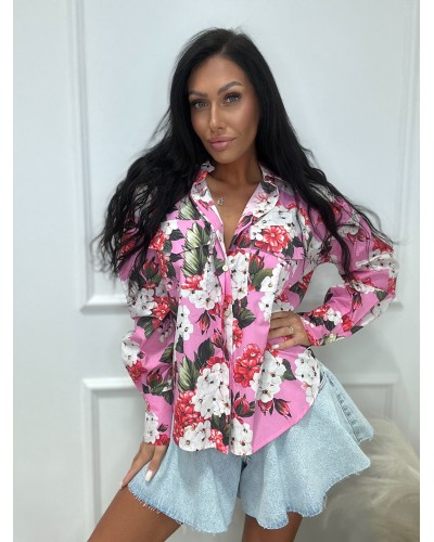 Koszula w kwiaty La Milla różowa
