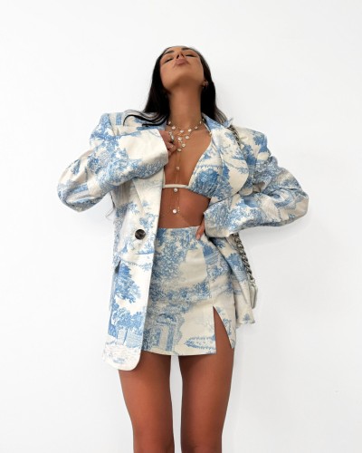 Marynarka w stylu DIOR La Milla błękitna