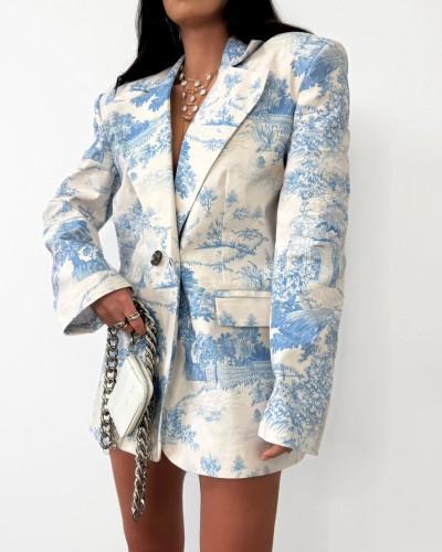 Marynarka w stylu DIOR La Milla błękitna