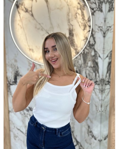 Bokserka podwójna na ramiączkach By o la la...! śmietankowa