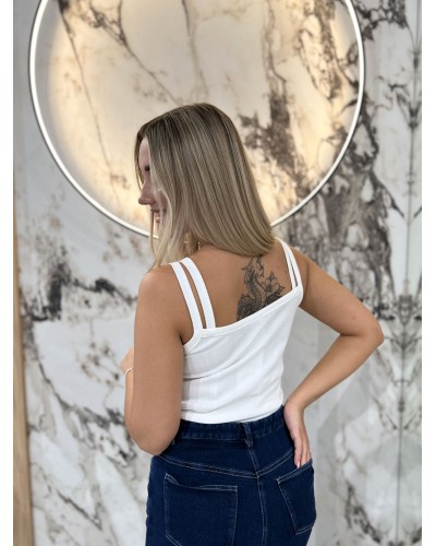 Bokserka podwójna na ramiączkach By o la la...! śmietankowa