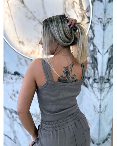 Bokserka podwójna na ramiączkach By o la la...! stone