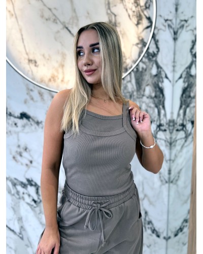 Bokserka podwójna na ramiączkach By o la la...! stone