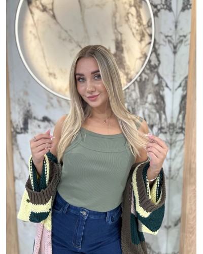 Bokserka podwójna na ramiączkach By o la la...! matcha