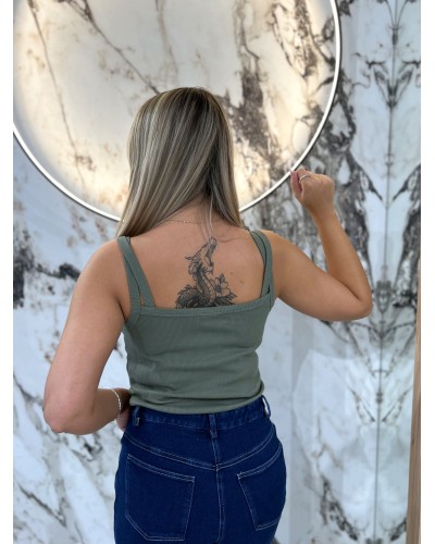 Bokserka podwójna na ramiączkach By o la la...! matcha