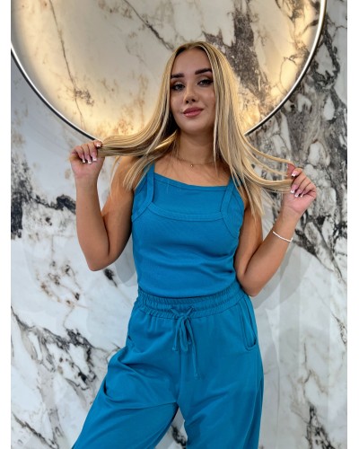 Bokserka podwójna na ramiączkach By o la la...! petrol