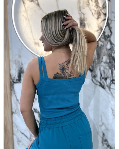 Bokserka podwójna na ramiączkach By o la la...! petrol