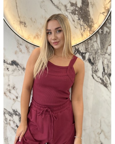 Bokserka podwójna na ramiączkach By o la la...! merlot