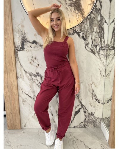 Bokserka podwójna na ramiączkach By o la la...! merlot