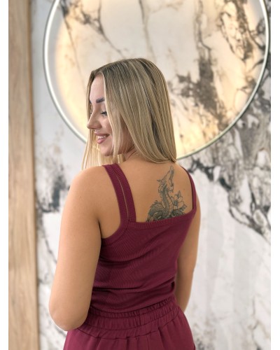 Bokserka podwójna na ramiączkach By o la la...! merlot