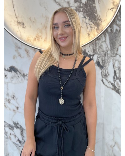 Bokserka podwójna na ramiączkach By o la la...! czarna