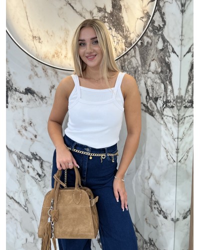 Bokserka podwójna na ramiączkach By o la la...! biała