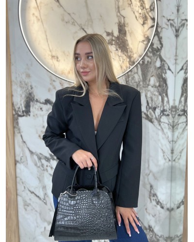 Marynarka materiałowa taliowana By o la la...! czarna