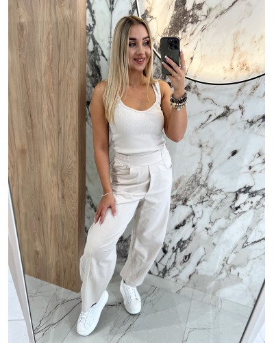 Spodnie dresowe banany By o la la...! beżowe