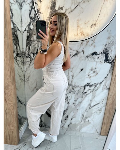 Spodnie dresowe banany By o la la...! beżowe