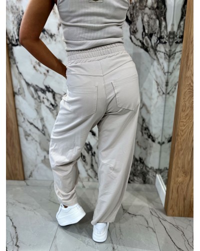 Spodnie dresowe banany By o la la...! beżowe