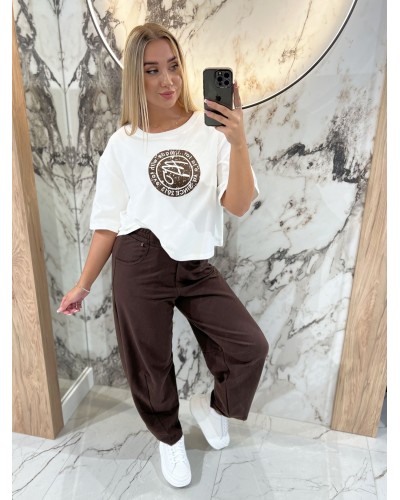 T-Shirt pudełko z okrągłym logo by o la la...! biały z chocomus