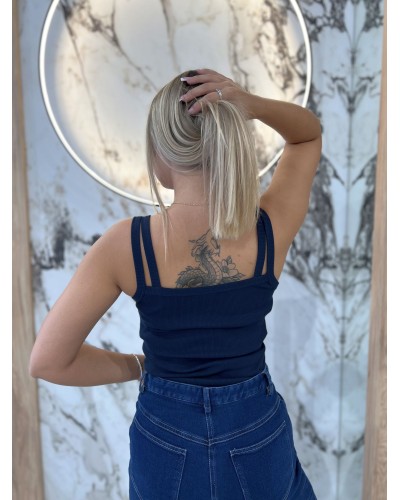 Bokserka podwójna na ramiączkach By o la la...! granatowa