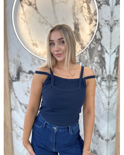 Bokserka podwójna na ramiączkach By o la la...! granatowa