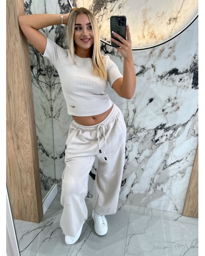 Top krótki serduszko By o la la...! beżowy