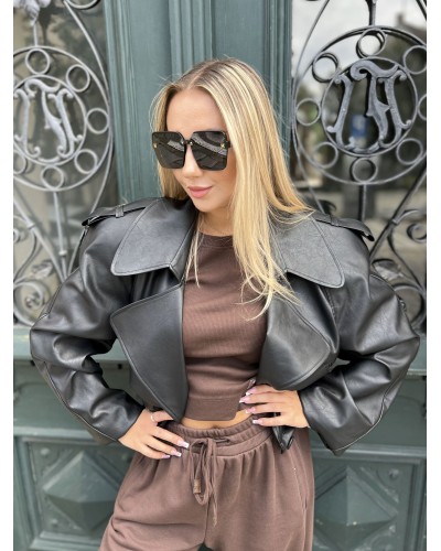 Ramoneska z ekoskóry By o la la...! czarna