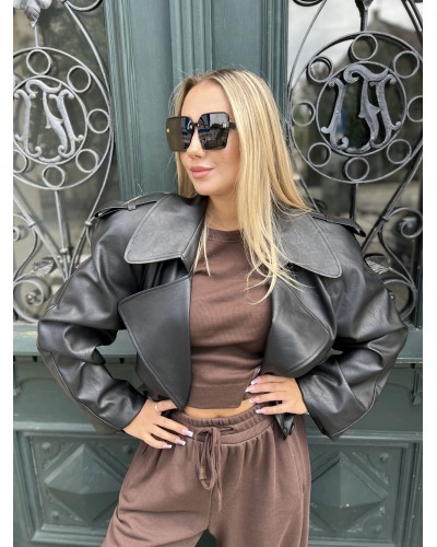 Ramoneska z ekoskóry By o la la...! czarna