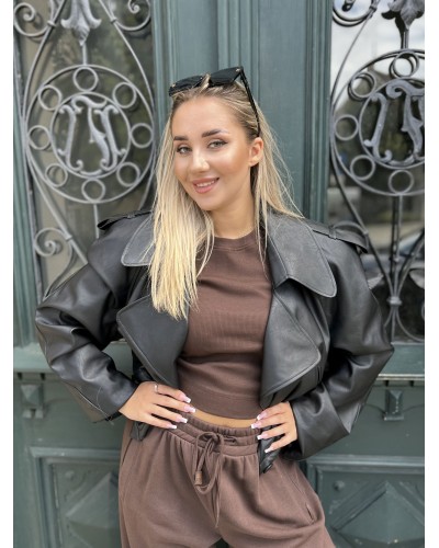 Ramoneska z ekoskóry By o la la...! czarna