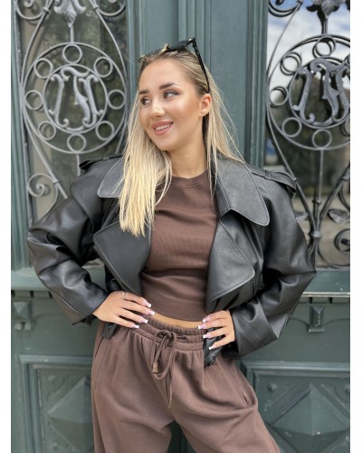 Ramoneska z ekoskóry By o la la...! czarna