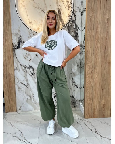 T-Shirt pudełko z okrągłym logo by o la la...! biały z matcha