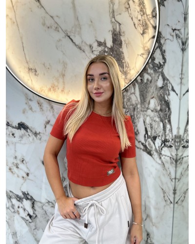Top krótki serduszko By o la la...! terracotta