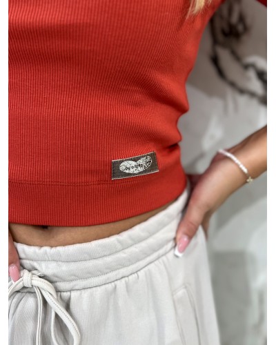 Top krótki serduszko By o la la...! terracotta