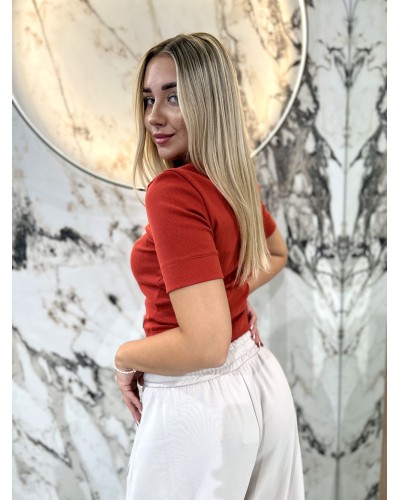 Top krótki serduszko By o la la...! terracotta
